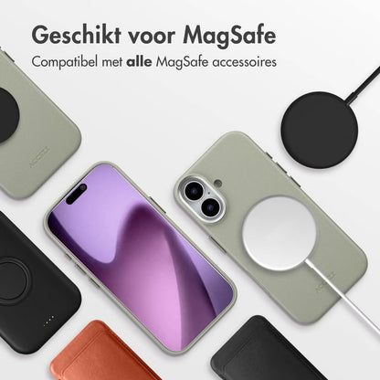 Access MagSafe Leather Backcover for Apple iPhone 17 - Lichtgrijs