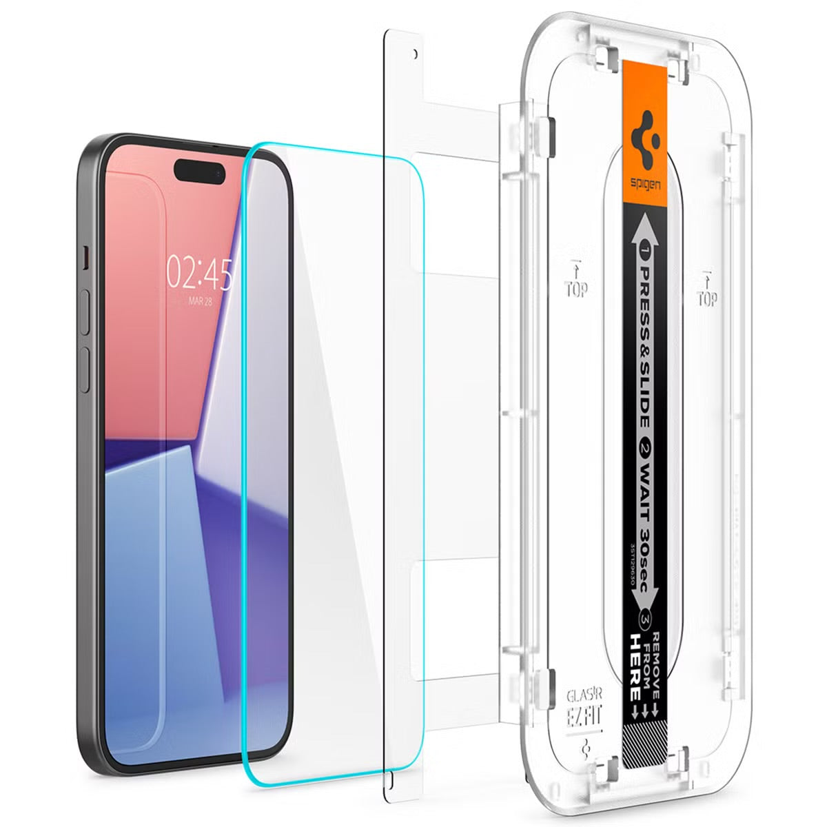 Spigen GLAStR EZ Fit Screenprotector + Applicator 2-pack for Apple iPhone 16 / 15