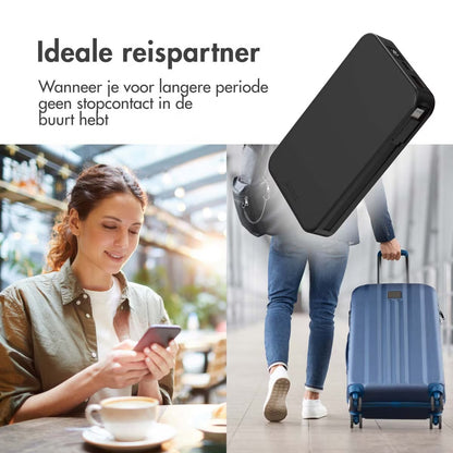 Accezz Powerbank 10,000 mAh with integrated cables - Black