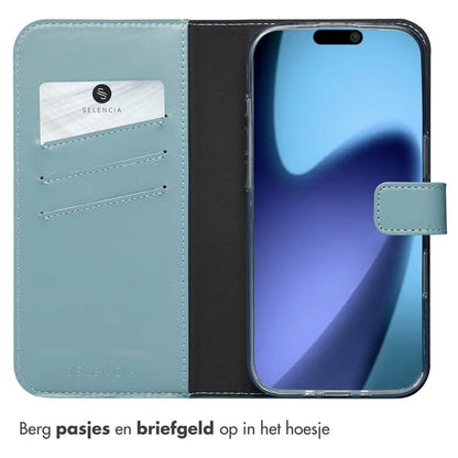 Selencia Echt Leren Bookcase for Apple iPhone Air - Air Blue