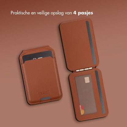 Accezz Leren Wallet meets standard for MagSafe - Sienna Brown