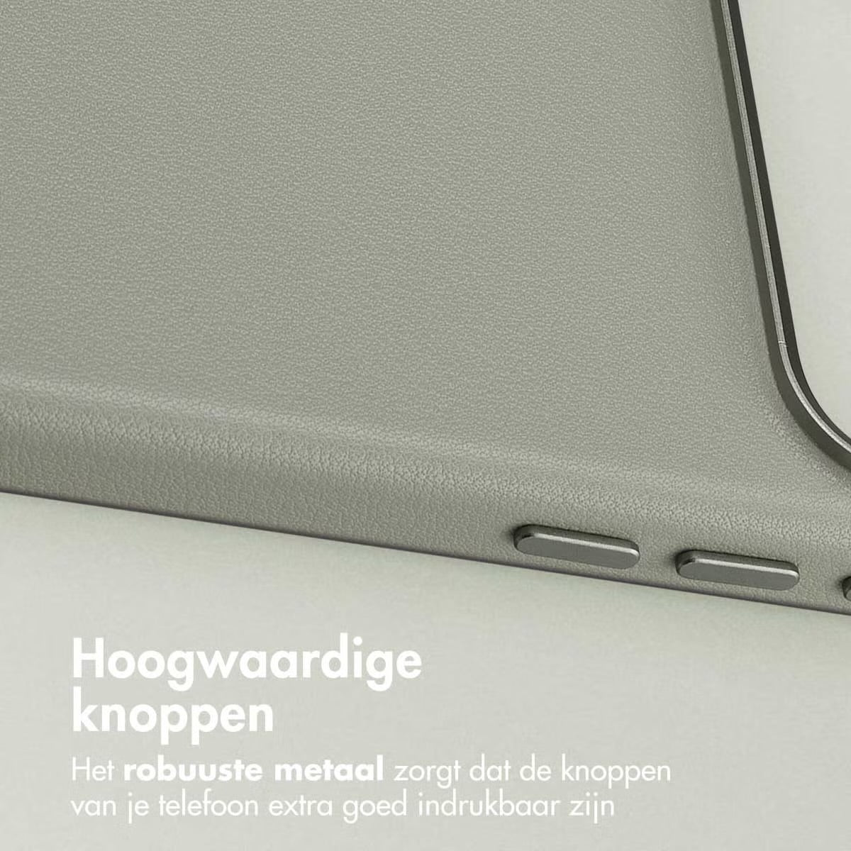 Access MagSafe Leather Backcover for Apple iPhone 17 Pro - Lichtgrijs 