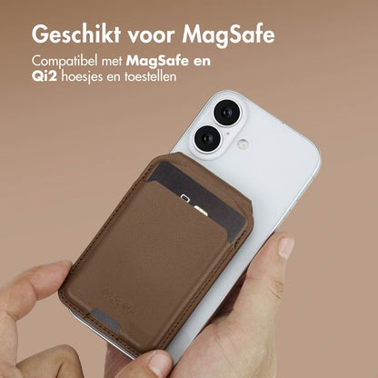 Accezz Leren Wallet meets standard for MagSafe - Coffee Brown