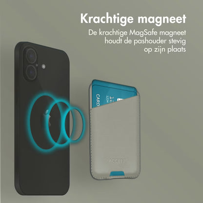 Accezz Leather Cardholder MagSafe - Kaarthouder met MagSafe - Light Gray