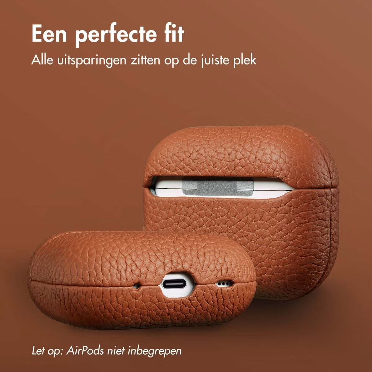 Accezz Echt Leren Case for Apple AirPods Pro 2 - Cognac