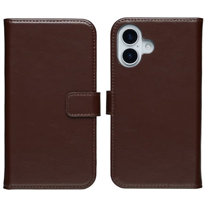 Selencia Echt Leren Bookcase for Apple iPhone 17 - Bruin 