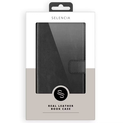 Selencia Echt Leren Bookcase for Apple iPhone 17 - Black 