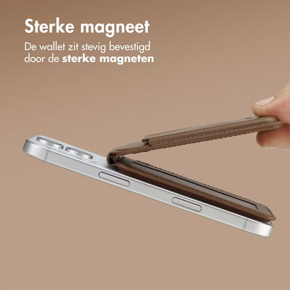 Accezz Leren Wallet meets standard for MagSafe - Coffee Brown