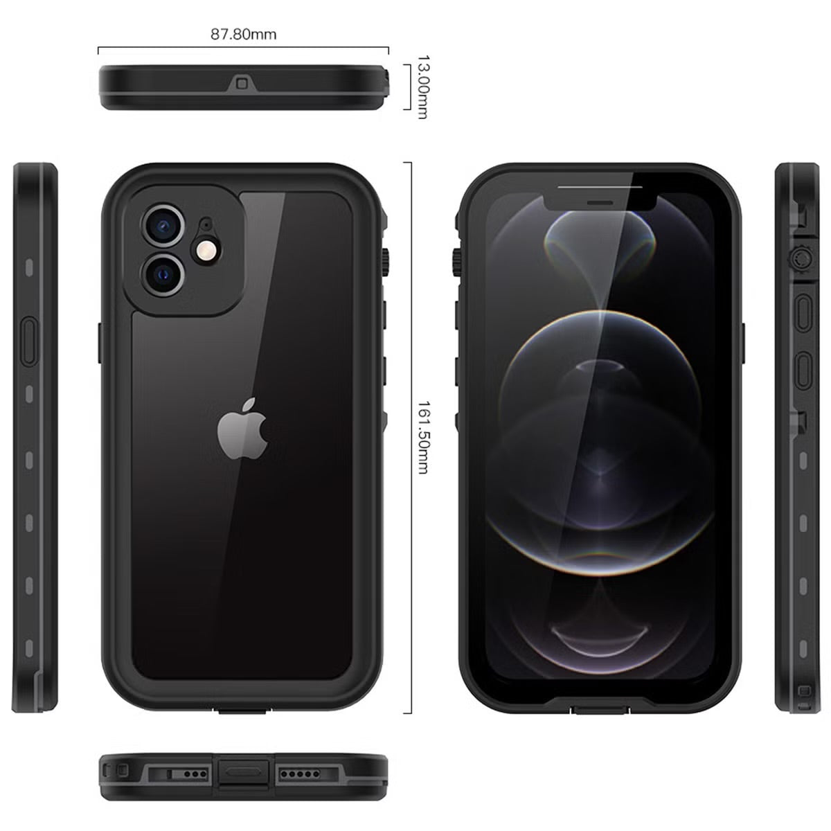 Redpepper Dot Plus Waterproof Backcover for Apple iPhone 12 - Black