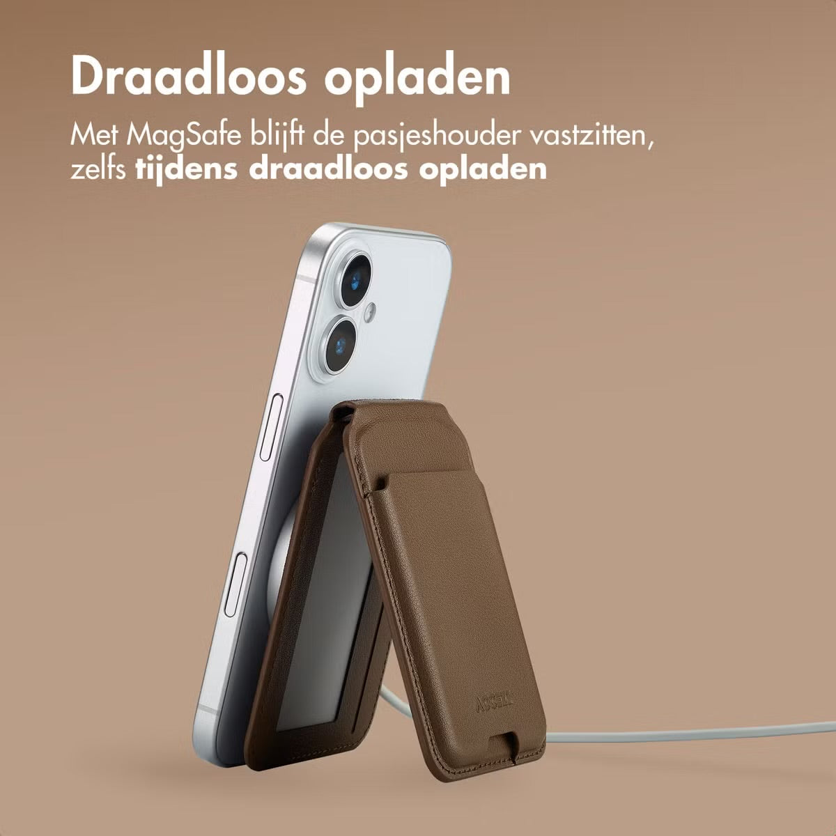Accezz Leren Wallet meets standard for MagSafe - Coffee Brown