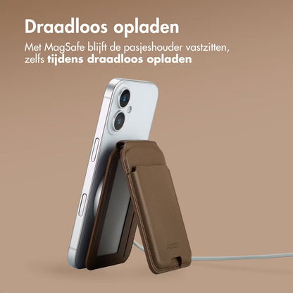Accezz Leren Wallet meets standard for MagSafe - Coffee Brown