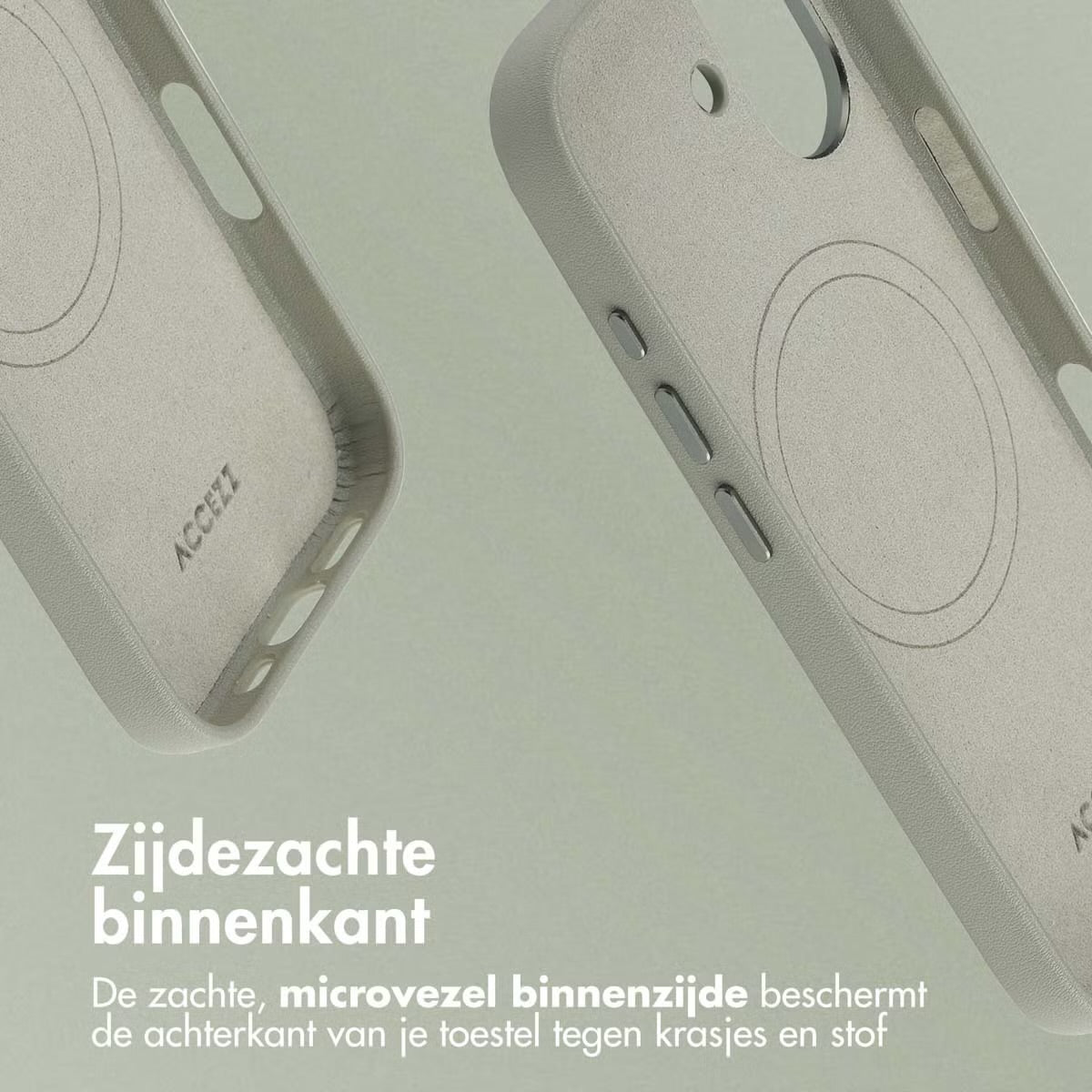 Access MagSafe Leather Backcover for Apple iPhone 17 - Lichtgrijs