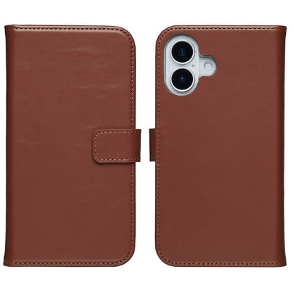 Selencia Echt Leren Bookcase for Apple iPhone 17 - Lichtbruin 