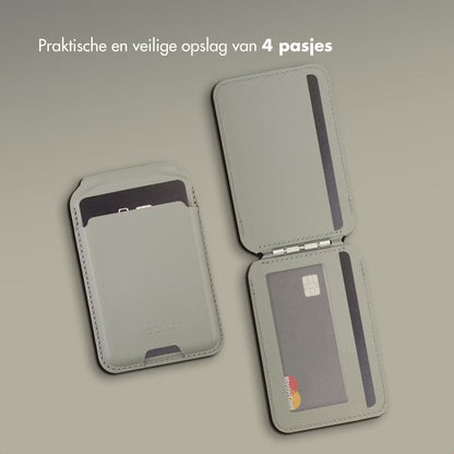 Accezz Leren Wallet meets standard for MagSafe - Light Gray