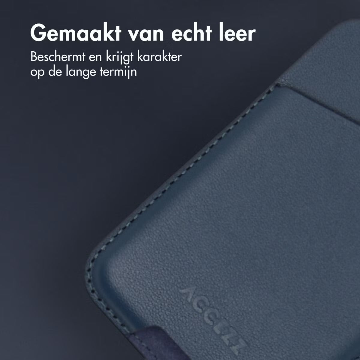 Accezz Leather Cardholder MagSafe - Kaarthouder met MagSafe - Nightfall Blue