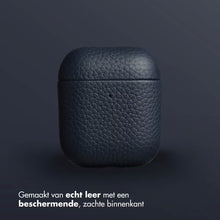 Accezz Echt Leren Case for Apple AirPods 1 / 2 - Donkerblauw
