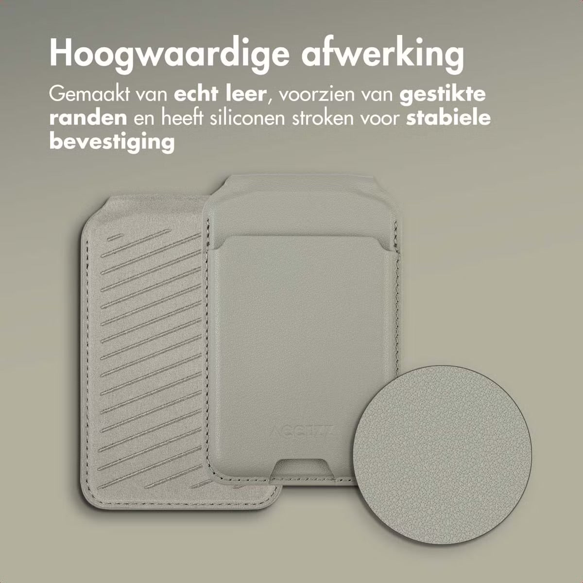 Accezz Leren Wallet meets standard for MagSafe - Light Gray