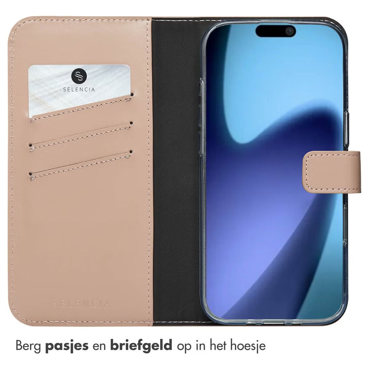 Selencia Echt Leren Bookcase for Apple iPhone Air - Dusty Pink