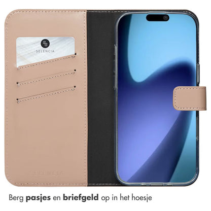 Selencia Echt Leren Bookcase for Apple iPhone Air - Dusty Pink
