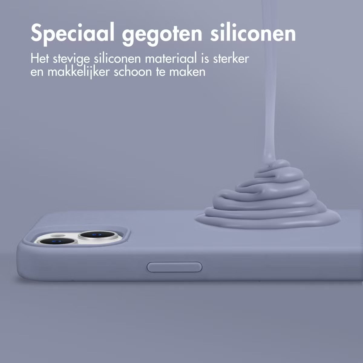 Accezz Liquid Silicone Backcover for Apple iPhone 15 - Lavender Gray