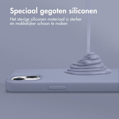 Accezz Liquid Silicone Backcover for Apple iPhone 15 - Lavender Gray
