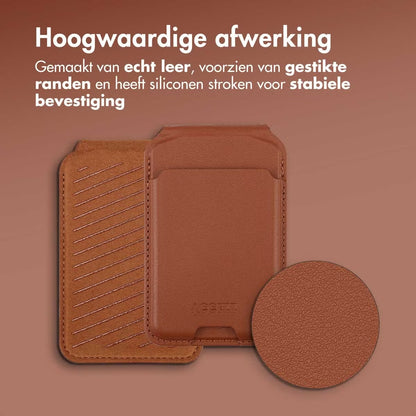 Accezz Leren Wallet meets standard for MagSafe - Sienna Brown
