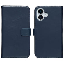 Selencia Echt Leren Bookcase for Apple iPhone 17 - Blue 