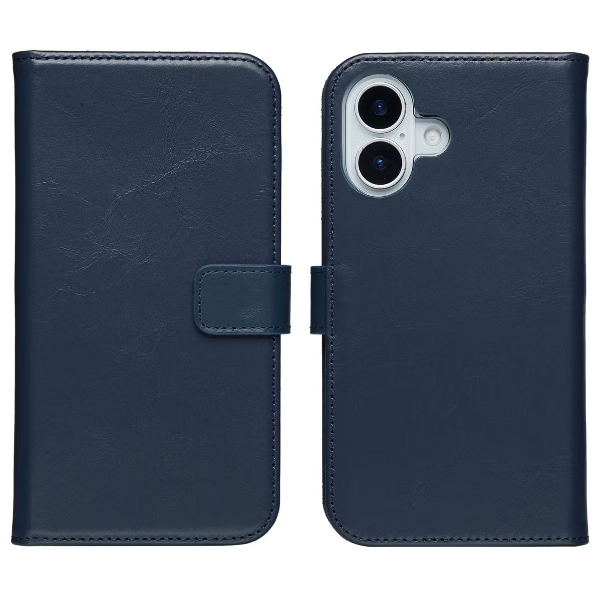 Selencia Echt Leren Bookcase for Apple iPhone 17 - Blue 