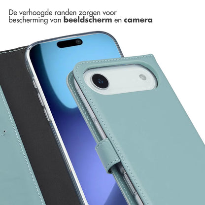 Selencia Echt Leren Bookcase for Apple iPhone Air - Air Blue