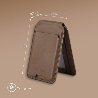 Accezz Leren Wallet meets standard for MagSafe - Coffee Brown