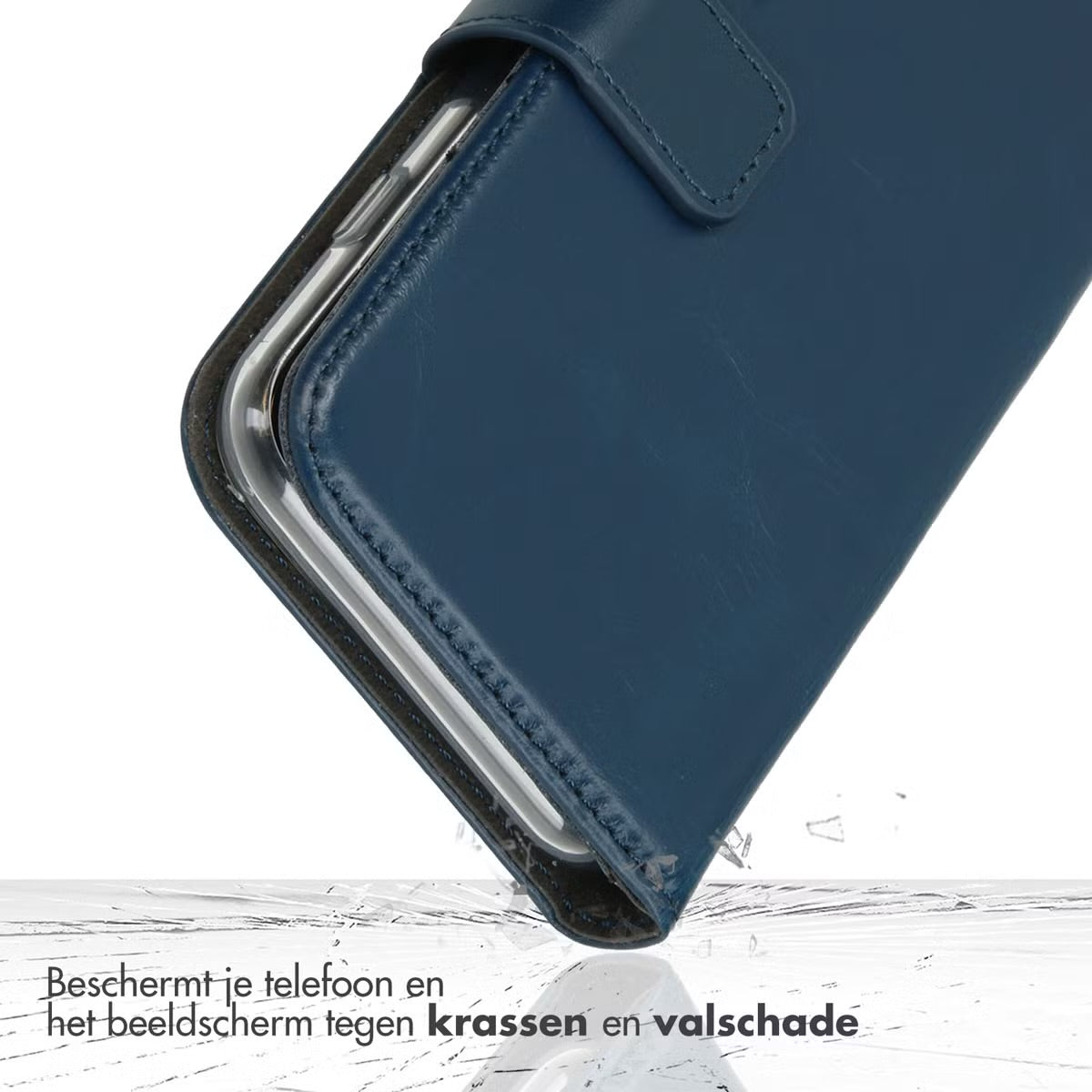 Selencia Echt Leren Bookcase for Apple iPhone Air - Blue