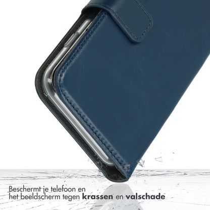 Selencia Echt Leren Bookcase for Apple iPhone Air - Blue