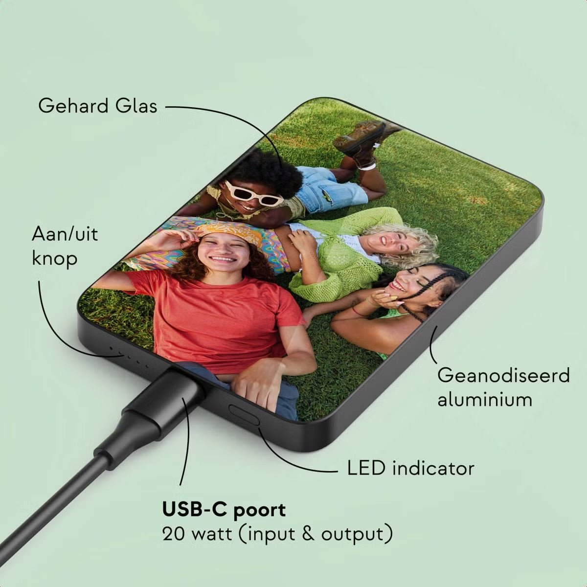 Ontwerp je eigen MagSafe Powerbank 5000 mAh - Black