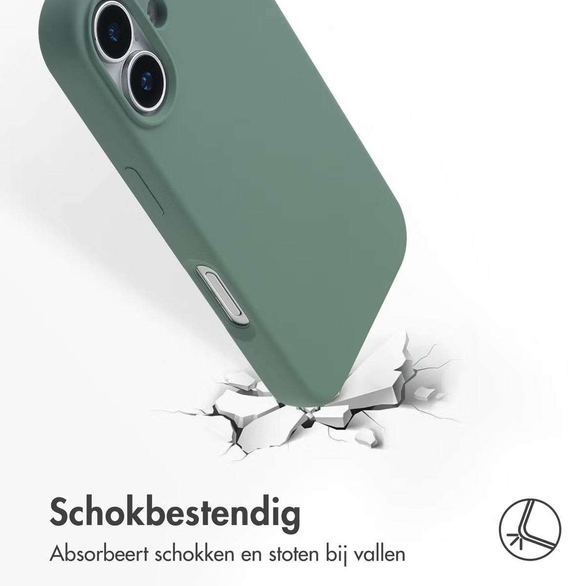 Access Liquid Silicone Backcover with MagSafe for Apple iPhone 17 - Donkergroen