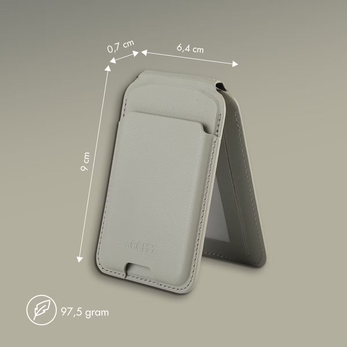 Accezz Leren Wallet meets standard for MagSafe - Light Gray