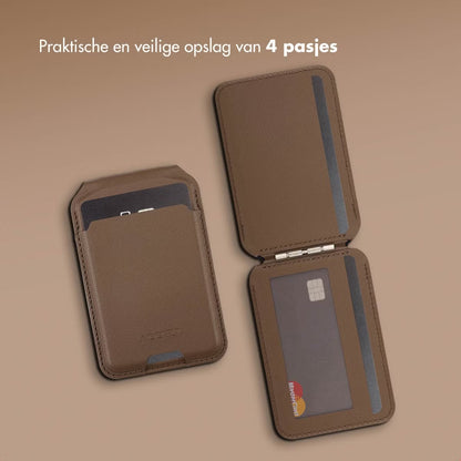 Accezz Leren Wallet meets standard for MagSafe - Coffee Brown