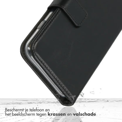Selencia Echt Leren Bookcase for Apple iPhone Air - Black