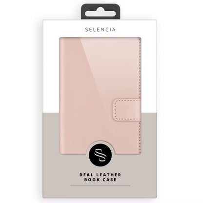 Selencia Echt Leren Bookcase for Apple iPhone 17 Pro Max - Dusty Pink