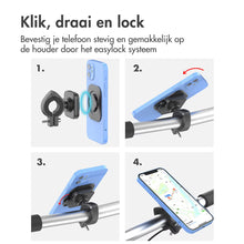 Accezz EasyLock telefoonhouder fiets - inclusief hoesje voor de Apple iPhone 15 Pro - Aluminium - 360 graden draaibaar - Zwart